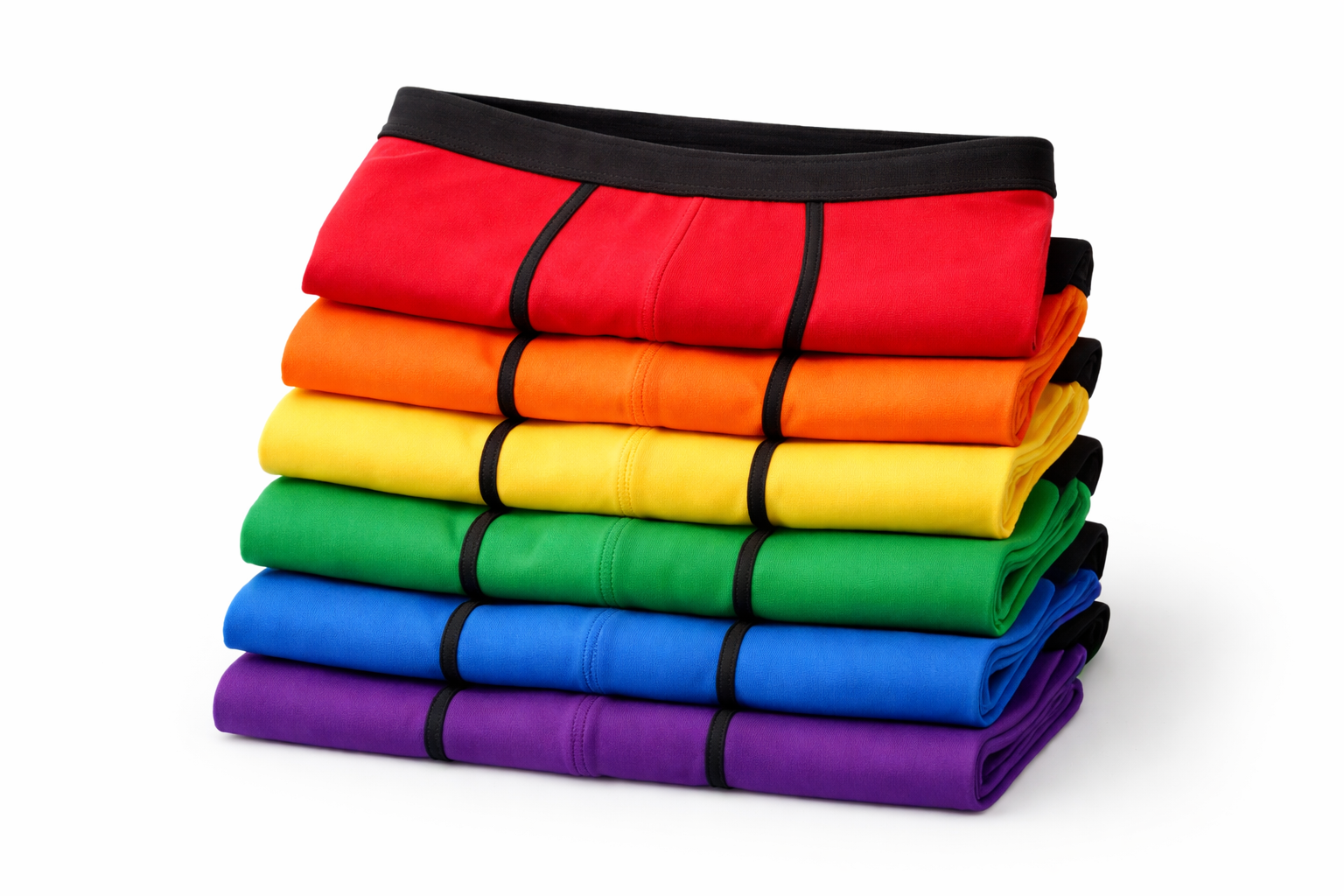 Gefaltete Boxer-Briefs in Regenbogenfarben